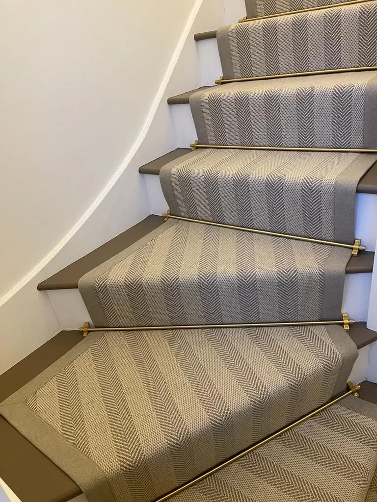 a set of stairs with carpeting