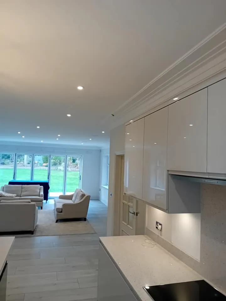 a kitchen with an oven and a sink